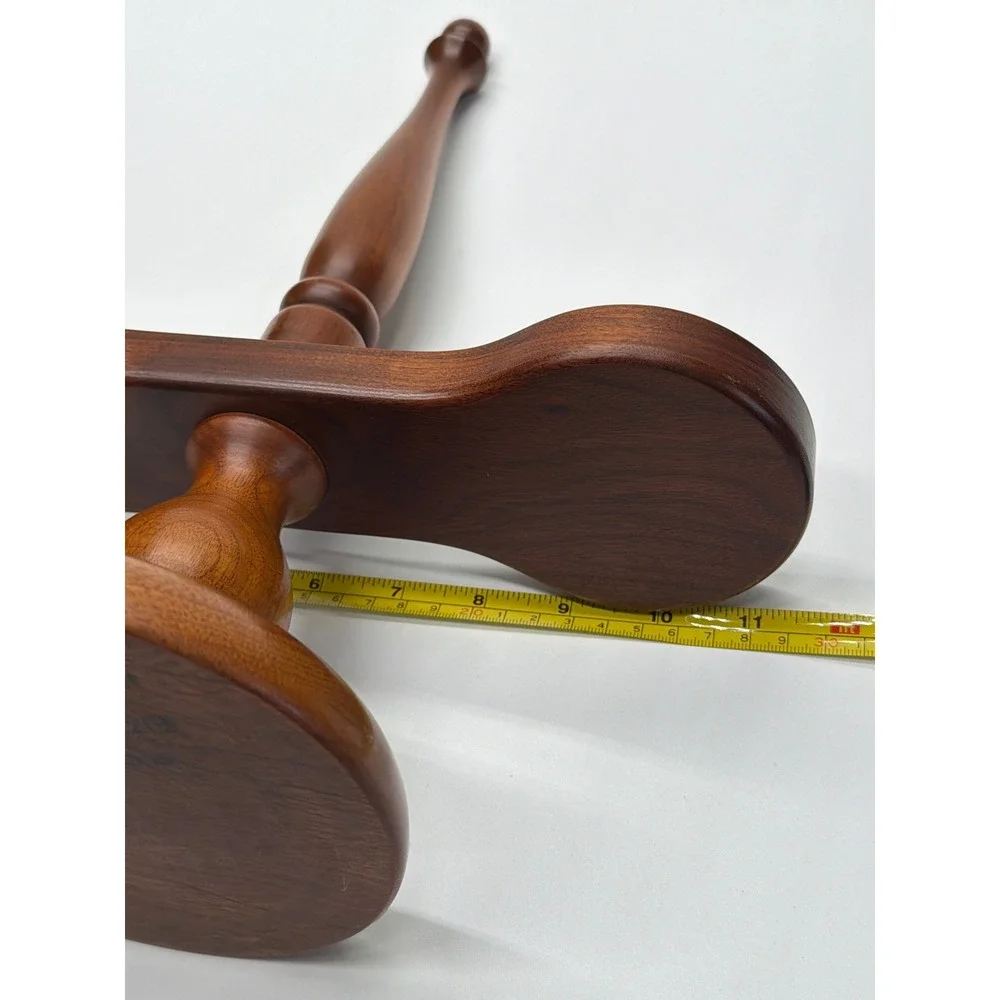 Dean F Berger Amana Iowa Hand‎ Made Solid Walnut Double Hurricane Candle Holder